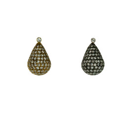 Two-Tone Gold Earrings adorned with 250 Diamonds