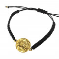 St Michael Archangel Gold Plated Medal on a Crochet Bracelet