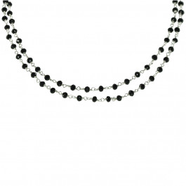 Black Spinel Link Chain Necklace