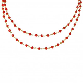 Red Coral Link Chain Necklace