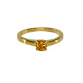 14K Gold Solitaire Ring adorned with a Yellow Sapphire