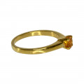 14K Gold Solitaire Ring adorned with a Yellow Sapphire