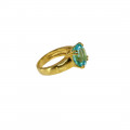 K18 Χρυσό Δαχτυλίδι με Blue Topaz