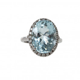 Aquamarine White Gold Ring