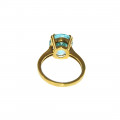 14K Gold Coctail Ring adorned with a Blue Topaz