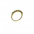 18K Half Eternity Gold Ring with 6 Emeralds and 5 Diamonds