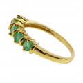 18K Gold Ring adorned with Five Colombian Emeralds