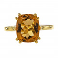 Solitaire Citrine Ring set in 18K Gold