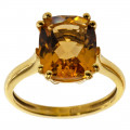 Solitaire Citrine Ring set in 18K Gold