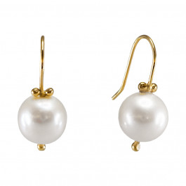 Pearl Drop Gold Earrings