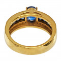 Εντυπωσιακό Δαχτυλίδι Χρυσό με Ζαφείρια Κεϋλάνης και Μπριγιάν