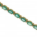 Gold Riviera Bracelet adorned with Colombian Emeralds and Diamonds