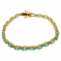 Gold Riviera Bracelet adorned with Colombian Emeralds and Diamonds