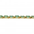 Gold Riviera Bracelet adorned with Colombian Emeralds and Diamonds