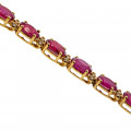 Ruby and Diamond Tennis 18K Gold Bracelet