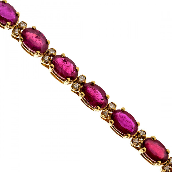 Ruby and Diamond Tennis 18K Gold Bracelet