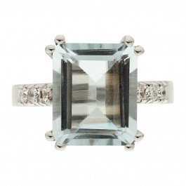 Aquamarine White Gold Ring