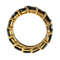 Ολόβερο Χρυσό Δαχτυλίδι με Μαύρα Ζαφείρια Navette-Cut