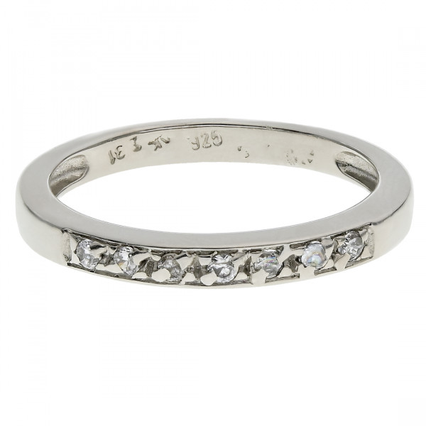 Sterling Silver Eternity Ring with White CZ