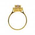 Δαχτυλίδι Ροζέτα με Μωβ και Λευκά CZ σε Ασήμι 925 με Κίτρινο Χρυσό K18