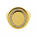 Chevalier Ring in Gold Plated Silver adorned with White Sapphires