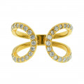 Contemporary Gold Plated Silver Ring White CZ