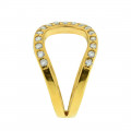 Contemporary Gold Plated Silver Ring White CZ