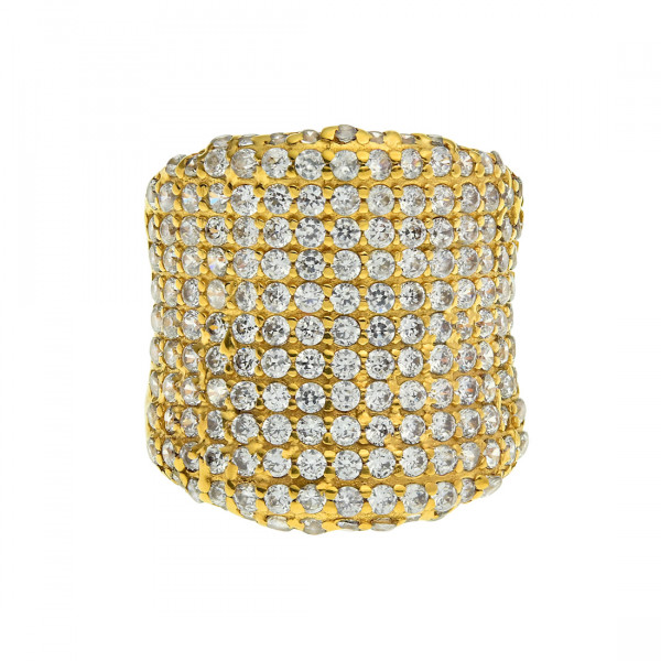 Gold Plated Silver Ring adorned with White Sapphires