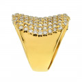 Gold Plated Silver Ring adorned with White Sapphires