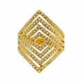 Gold Plated Silver Statement Ring with White CZ