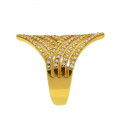 Gold Plated Silver Statement Ring with White CZ