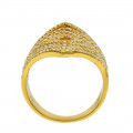 Gold Plated Silver Statement Ring with White CZ