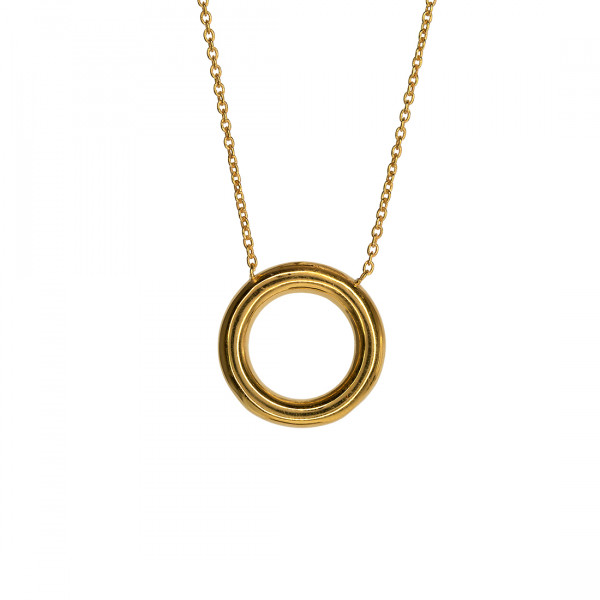 Minimal Circle Necklace in Gold Plated Silver