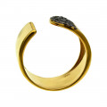 Gold Plated Sterling Silver Ring adorned with Black CZ