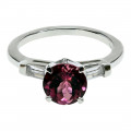 White Gold Tourmaline and White Sapphire Ring