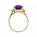 Amethyst and White Sapphire Ring set in 14K Gold