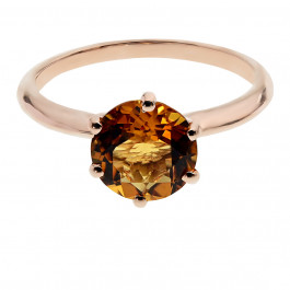 Citrine Solitaire Gold Ring