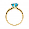 Κ14 Χρυσό Δαχτυλίδι με Μπλε Τοπάζι σε δέσιμο TIfanny's