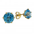 14K Gold Stud Earrings adorned with Topaz