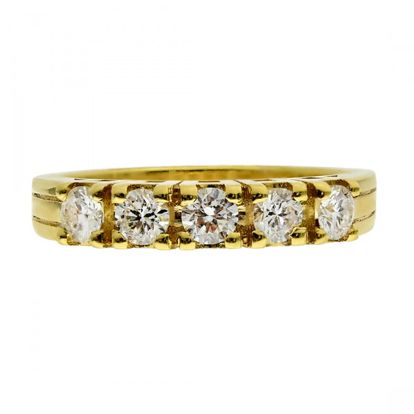 Half Eternity Gold Ring adorned with Diamonds