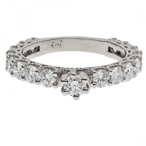 18K White Gold Diamond Engagement Ring