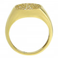 Gold Chevalier RIng adorned with Diamonds