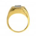 Gold Chevalier Ring with a Monogram adorned with Diamonds