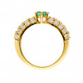 18K Gold Handmade Ring adorned with a Colombian Emerald and Diamonds