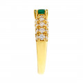 18K Gold Handmade Ring adorned with a Colombian Emerald and Diamonds