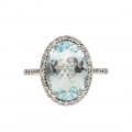 White Gold Cocktail Aquamarine and Diamond Ring