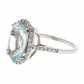 White Gold Cocktail Aquamarine and Diamond Ring