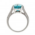 White Gold Cocktail Aquamarine and Diamond Ring