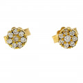 18K Gold Stud Earrings adorned with Diamonds