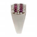 White Gold Cocktail Ring adorned with Rubies and Diamonds